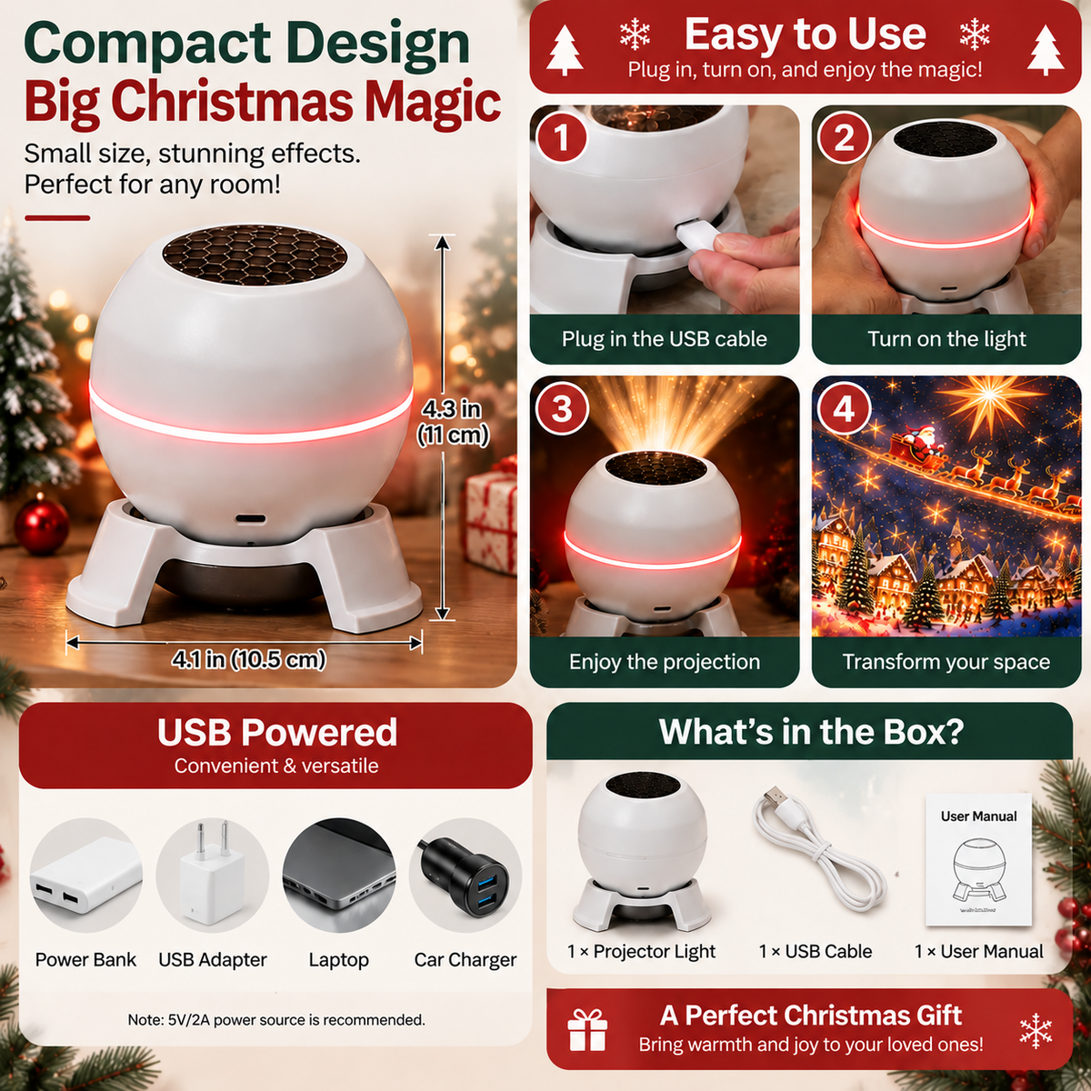 ✨👍Official Store | 🎅🎄 SCNDR® Smart Holographic Projector (HD Smart Dynamic 5D)