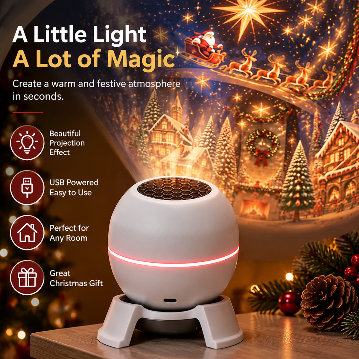 Official Store 👪| 🎅🎉 𝐒𝐂𝐍𝐃𝐑® Smart Holographic Projector (HD Smart Dynamic 5D)