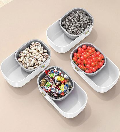 Snackschale mit Abfallbehälter | 2-in-1 Doppelschale für Nüsse & Snacks | SnackNest