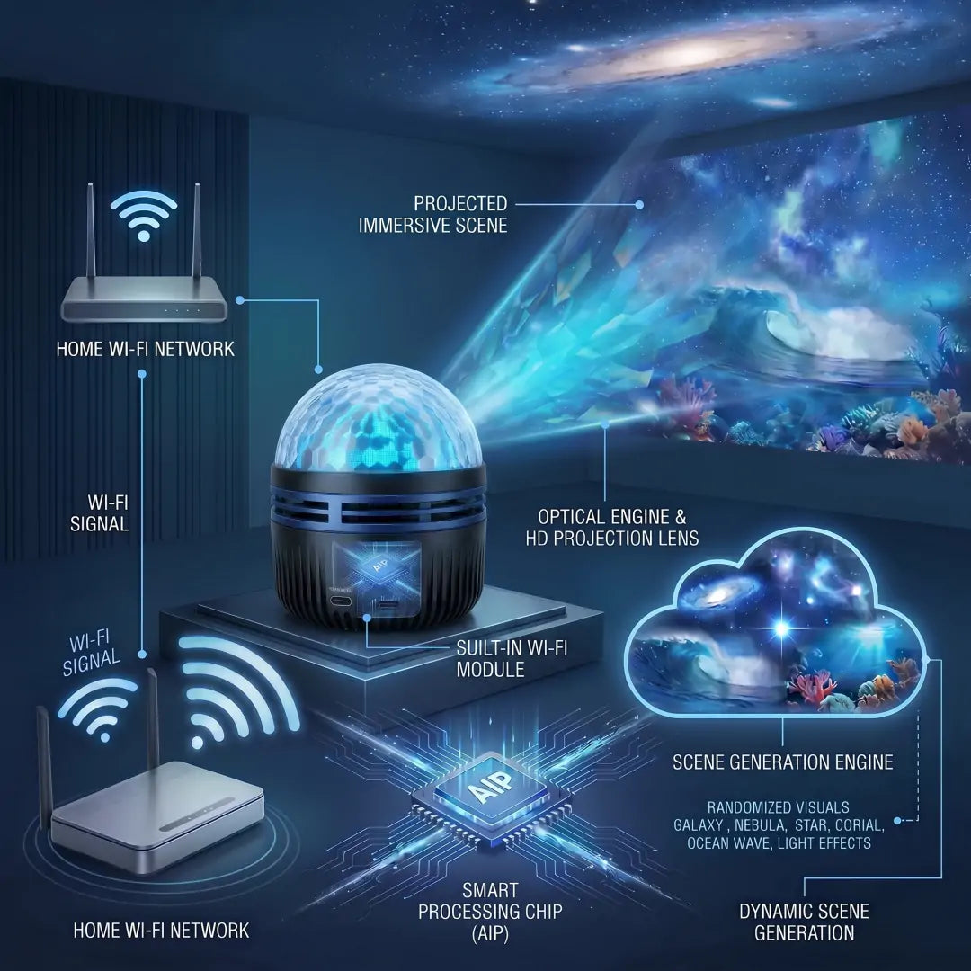 Official Store | 👪🎁SCNDR® 360° Smart Holographic Starry Sky Projector (HD Smart Dynamic 5D)