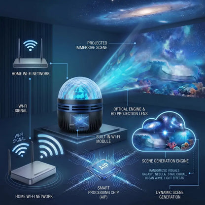 Official Store | 👪🎉SCNDR® 360° Smart Holographic Starry Sky Projector (HD Smart Dynamic 5D)